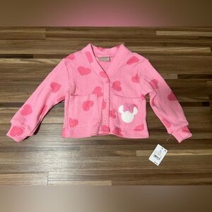 Pink Heart Pattern Minnie Mouse Cardigan